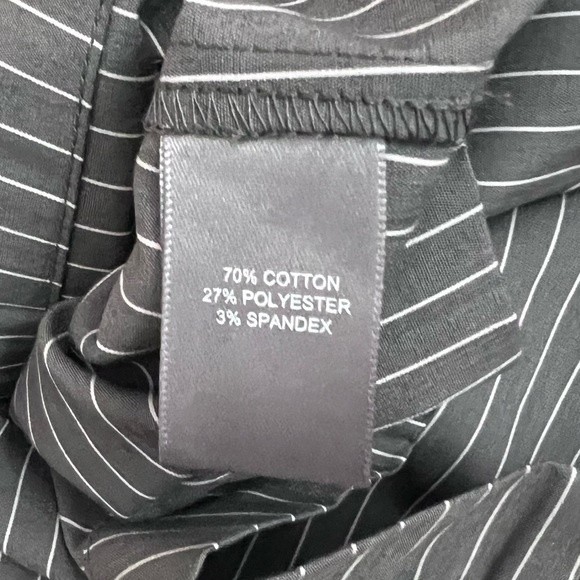 Marled Reunited Blouse Size Med Gray with White Stripes Cuffed Wrists Blouse NEW - Picture 13 of 13